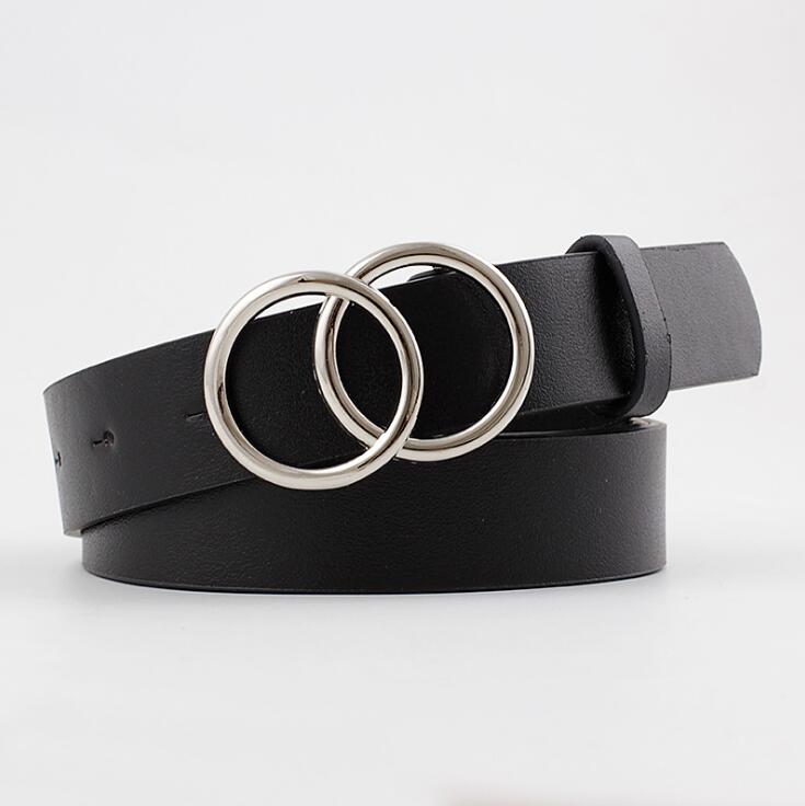Aria - Elegancki damski pasek skórzany ze stylową klamrą O-ring