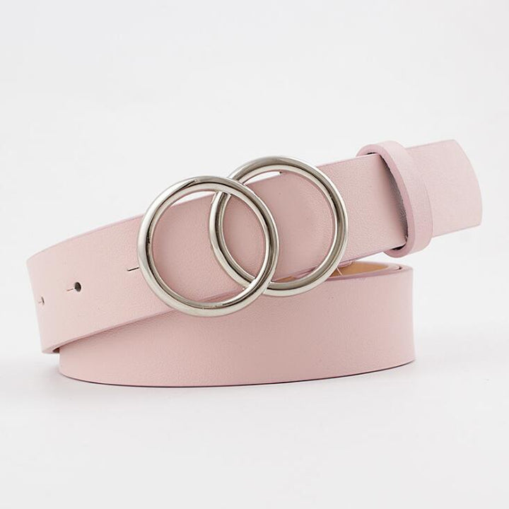 Aria - Elegancki damski pasek skórzany ze stylową klamrą O-ring
