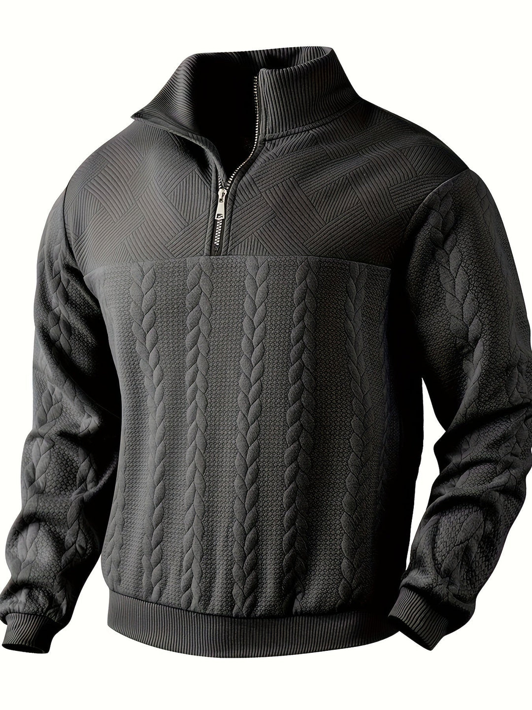 Tomasz™ - Męski Sweter z Zipperem w Kaszmirze Vintage