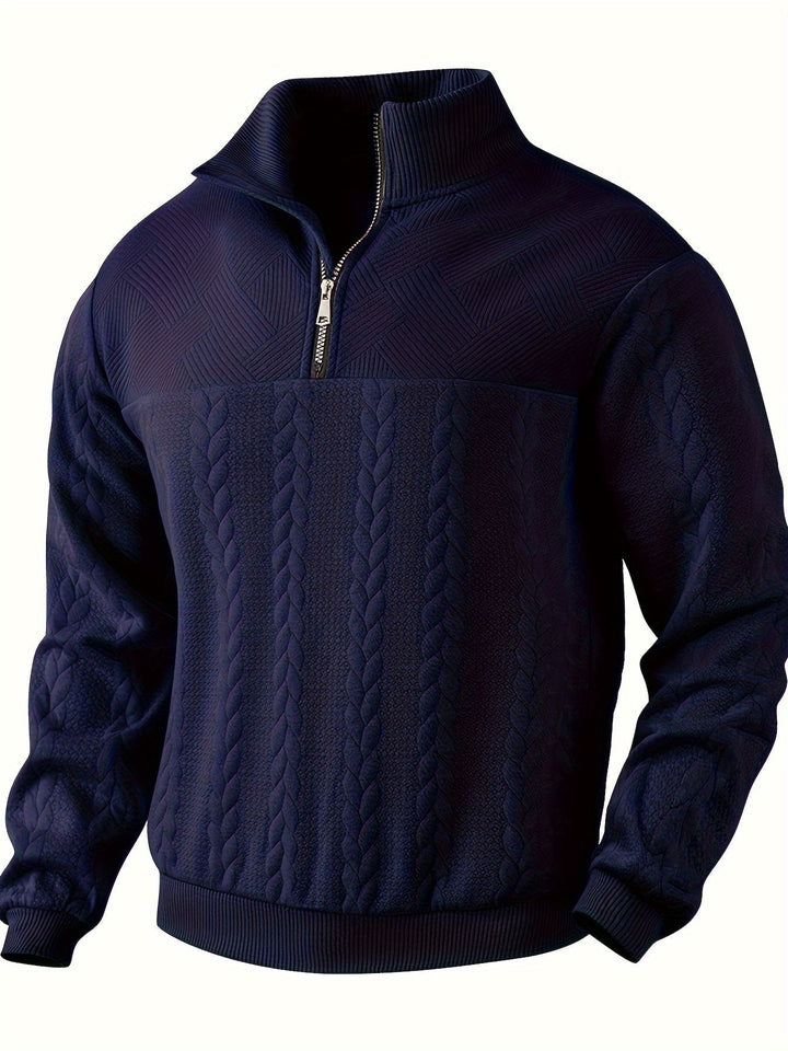Tomasz™ - Męski Sweter z Zipperem w Kaszmirze Vintage