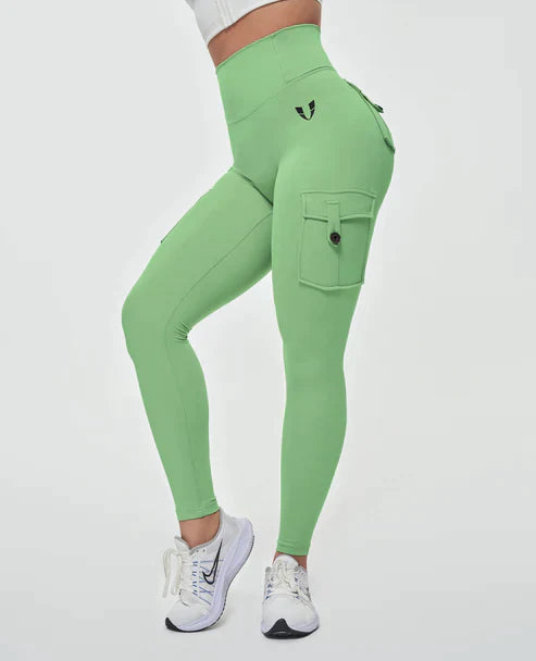 Jeana - Legginsy Cargo z wysoką talią dla modnego wyglądu