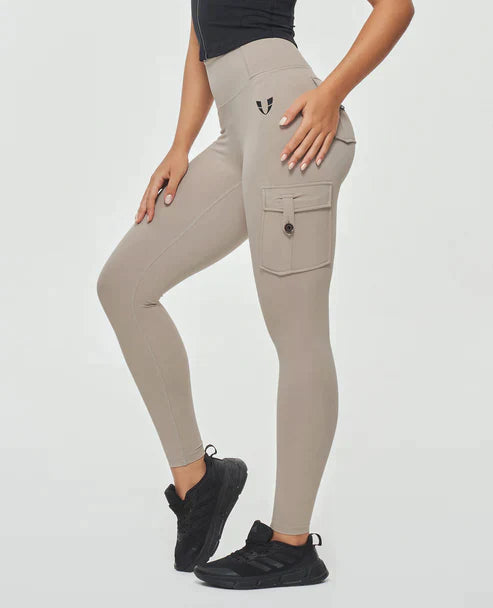 Jeana - Legginsy Cargo z wysoką talią dla modnego wyglądu