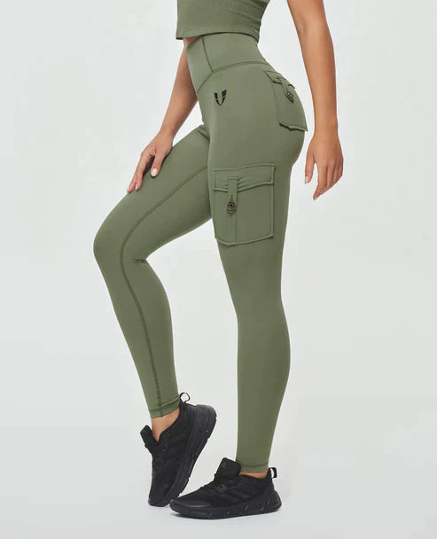 Jeana - Legginsy Cargo z wysoką talią dla modnego wyglądu