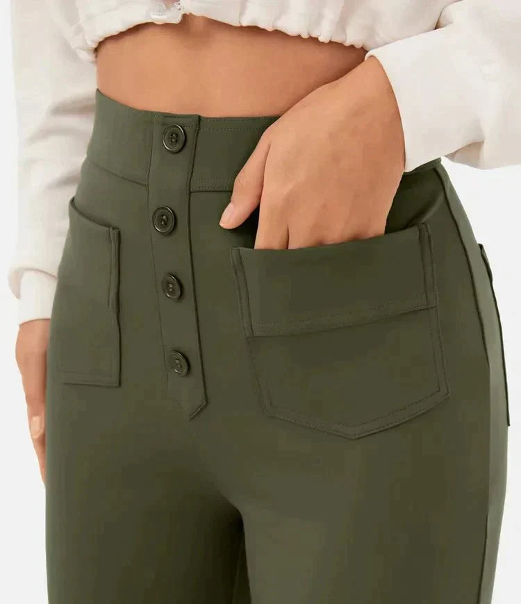 Maria™ – Eleganckie Spodnie z Bawełny z Wysokim Stanem