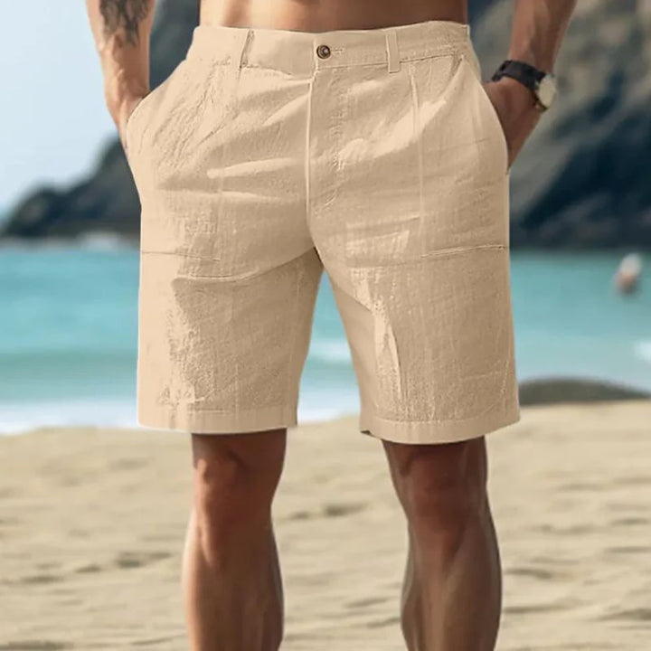 Stylowe męskie szorty plażowe z klasycznego lnu - Joeri