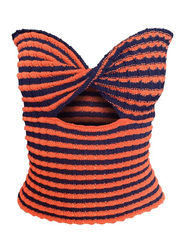 Fenna - Modny przycięty top bandeau z modnym akcentem dla kobiet